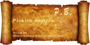 Pinkics Beatrix névjegykártya